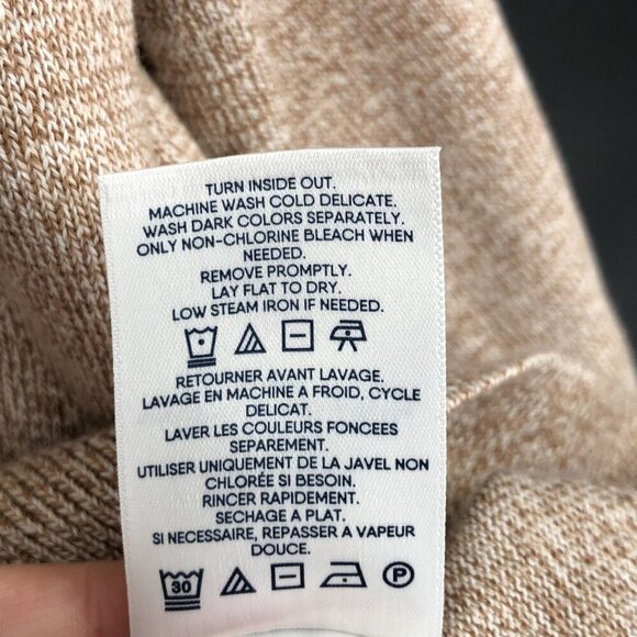 NWT Lands End Mens V-Neck Supima Cotton Sweater XL Beige Church Quiet Luxury - Picture 7 of 9